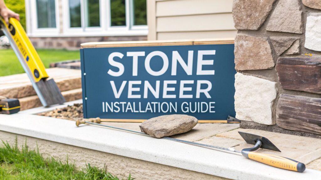 Close-up of rustic stone veneer in varied earth tones, applied to an exterior facade, showcasing natural texture and providing a durable, timeless design.