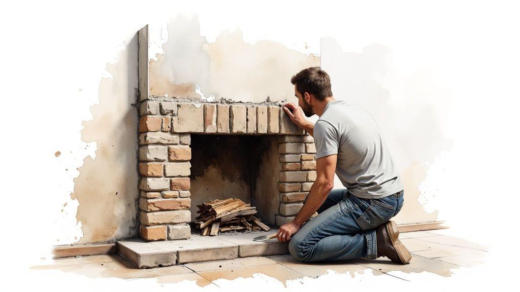 Why Flexible Stone Veneer Is Changing Modern Architecture 3 Stone veneer fireplace installation showing natural stone texture