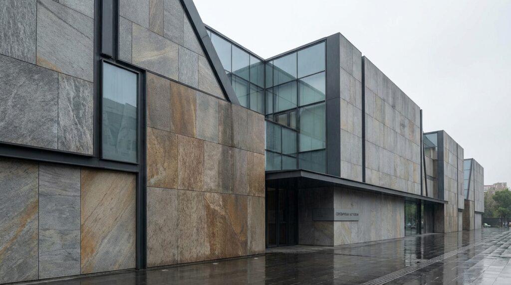 modern architectural stone cladding facade