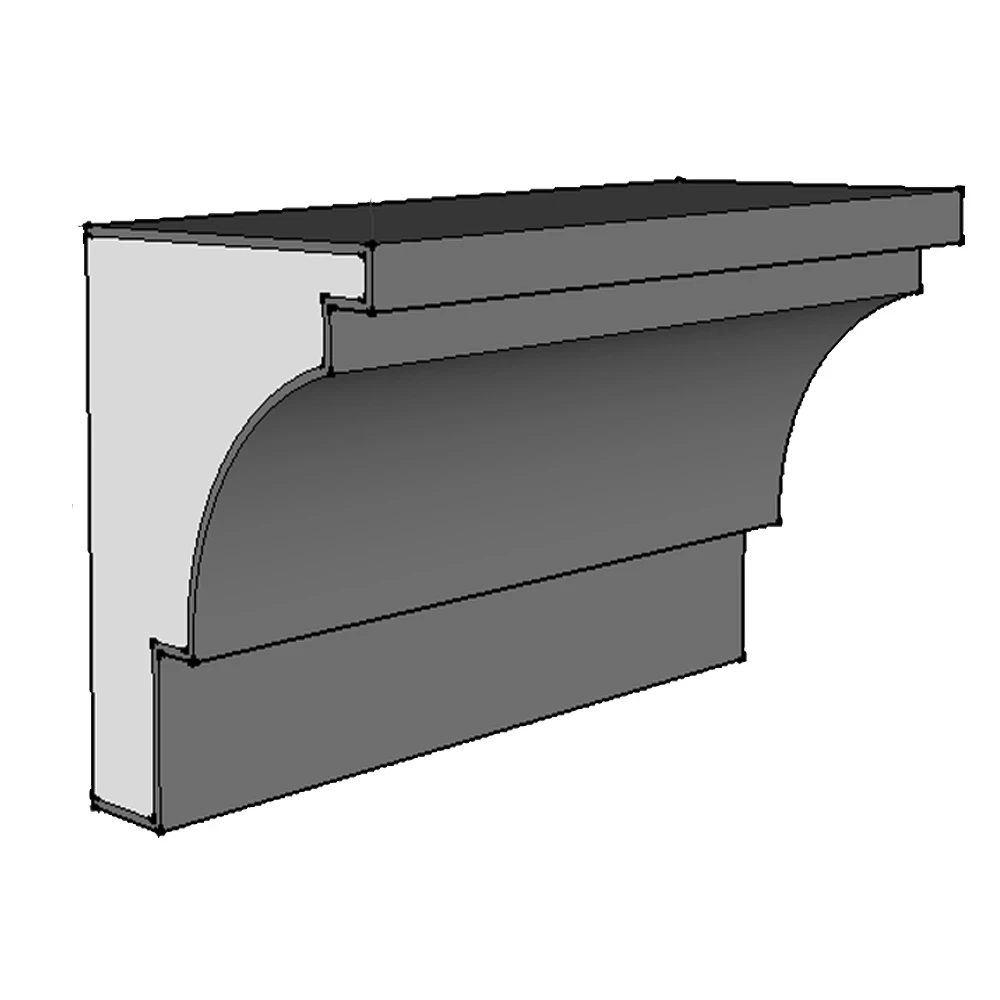 Cornice and parapet style EPS moulding on exterior facade