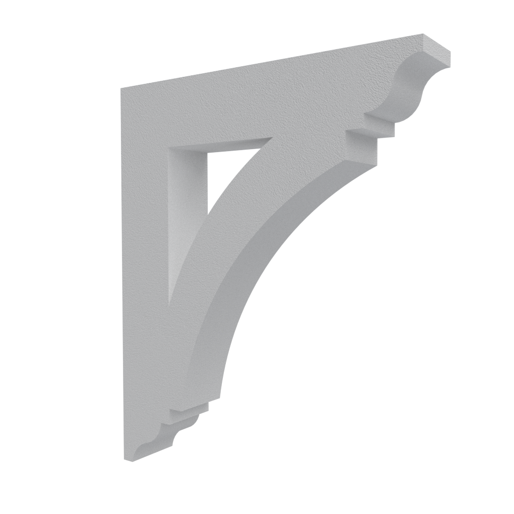 Decorative exterior detail with caps and brackets