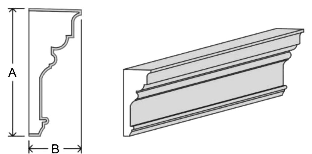 Crown cornice C10 EPS moulding profile