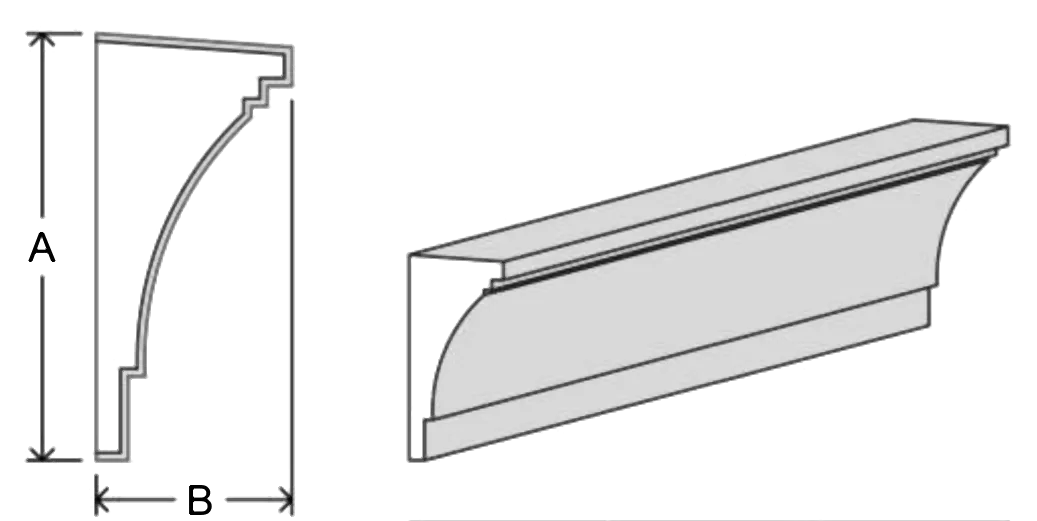 Crown cornice C11 EPS moulding profile