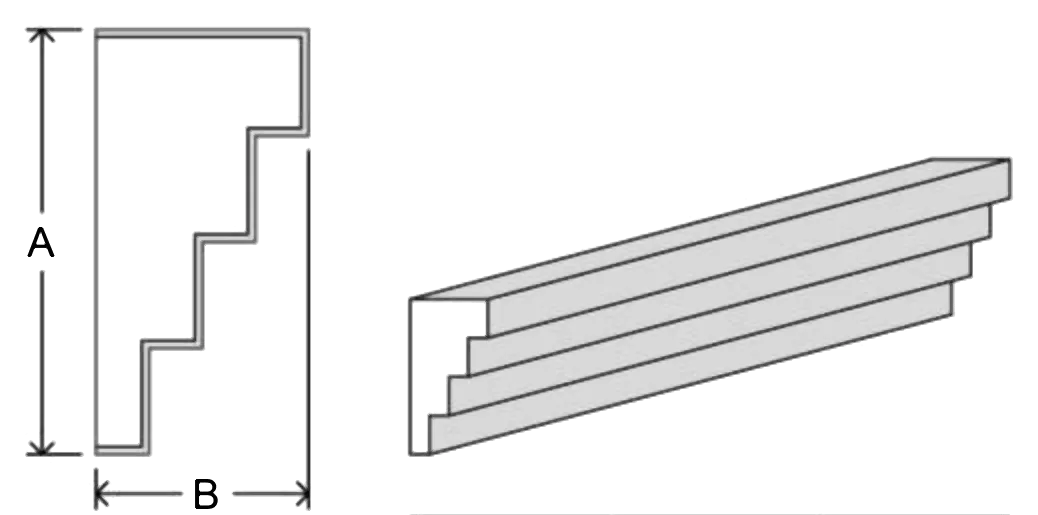 Crown cornice C12 EPS moulding profile