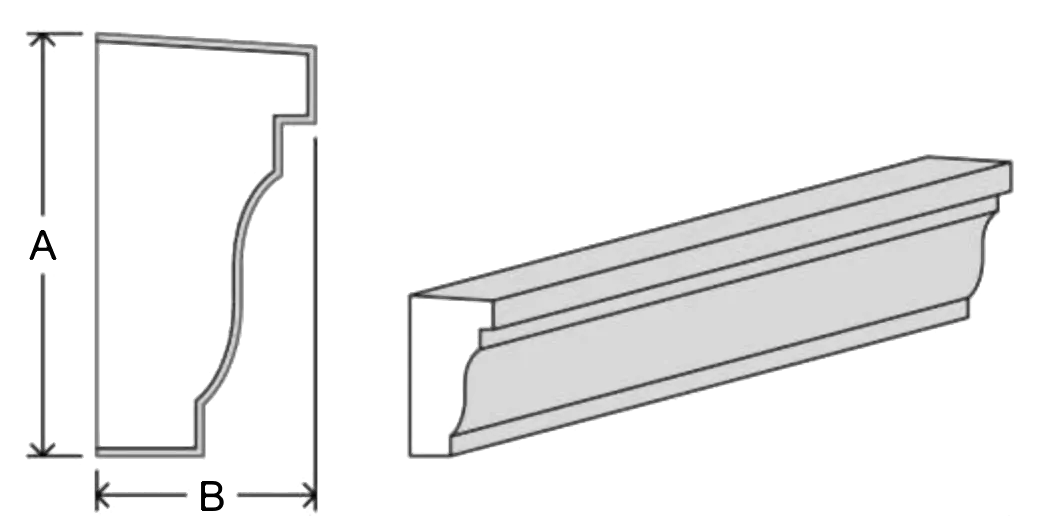 Crown cornice C14 EPS moulding profile