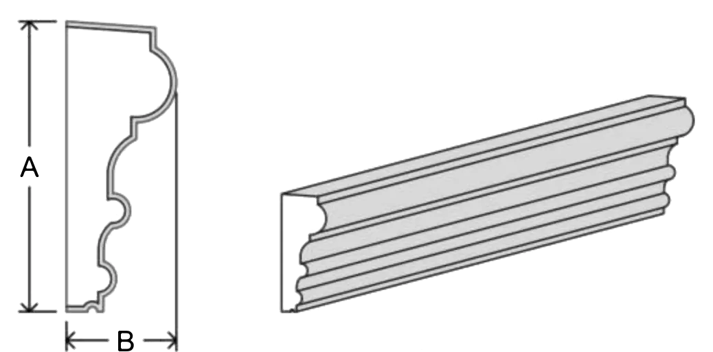 Crown cornice C16 EPS moulding profile