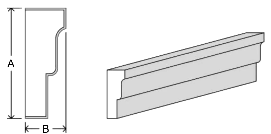 Crown cornice C17 EPS moulding profile
