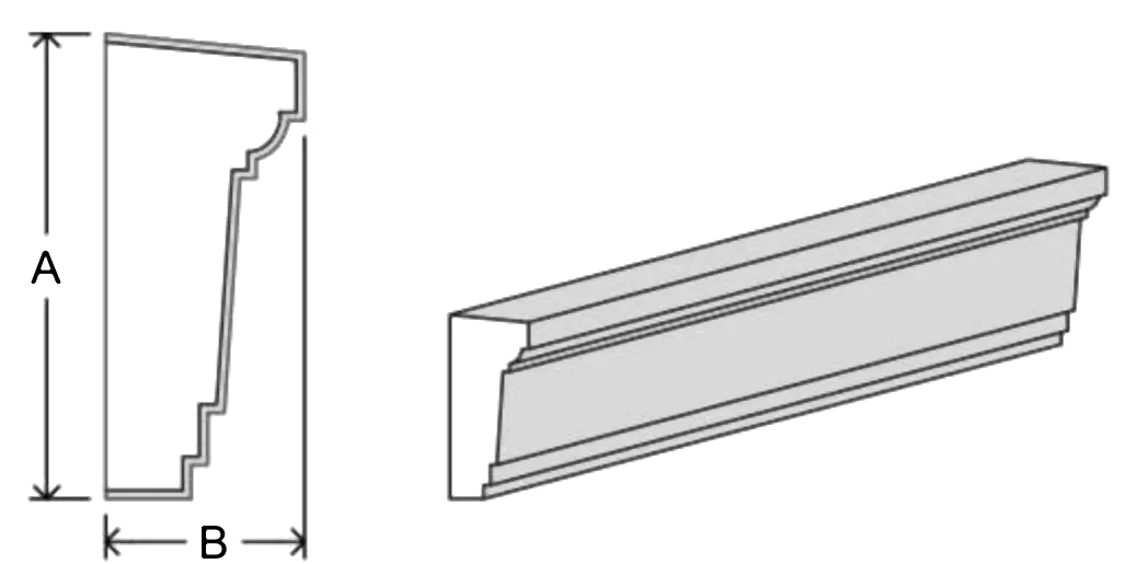 Crown cornice C18 EPS moulding profile