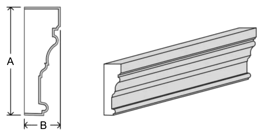 Crown cornice C19 EPS moulding profile