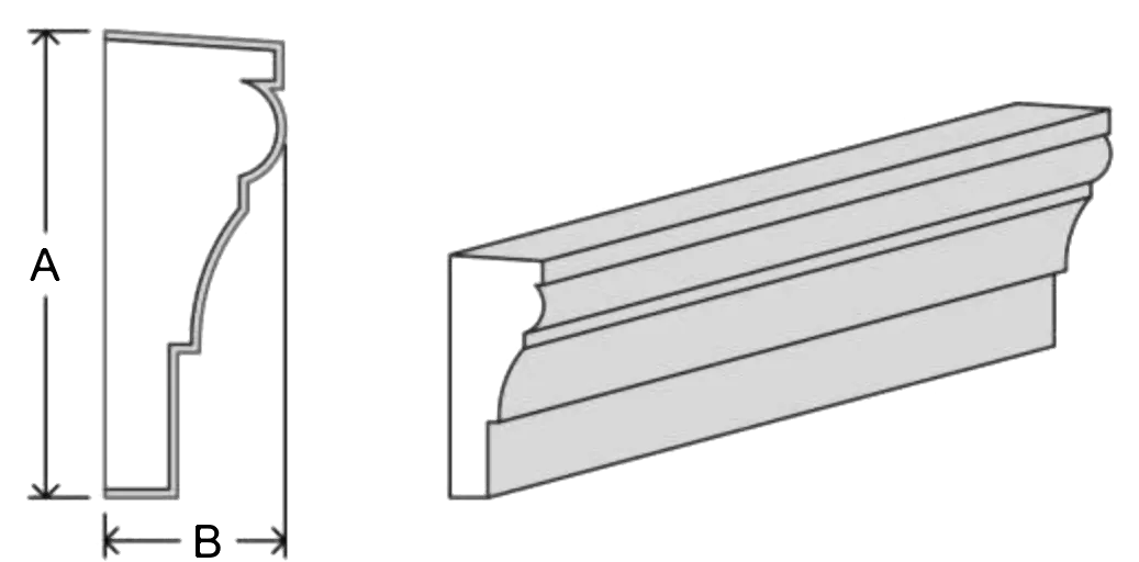Crown cornice C20 EPS moulding profile