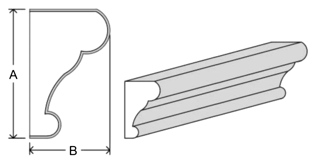 Crown cornice C23 EPS moulding profile