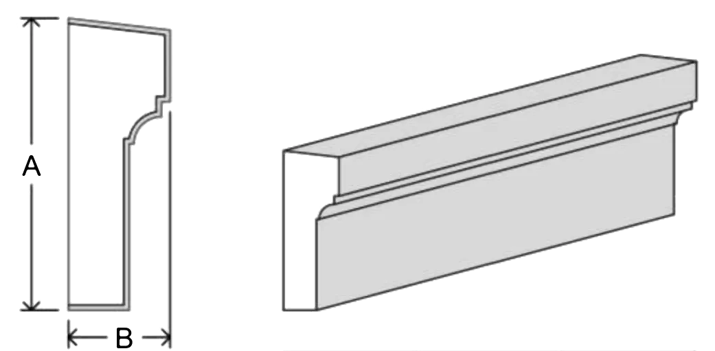 Crown cornice C25 EPS moulding profile