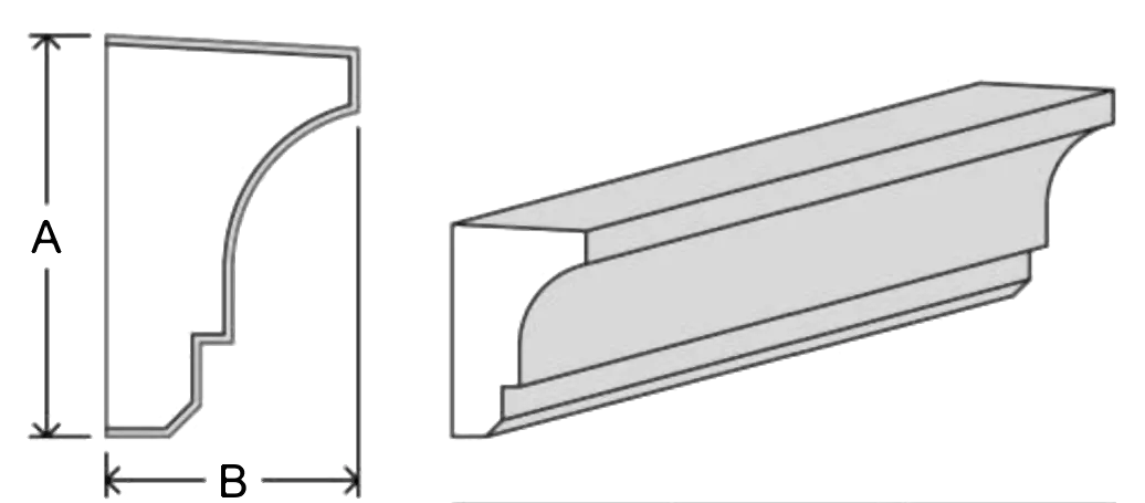 Crown cornice C5 EPS moulding profile