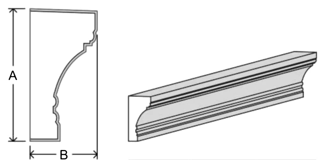 Crown cornice C6 EPS moulding profile