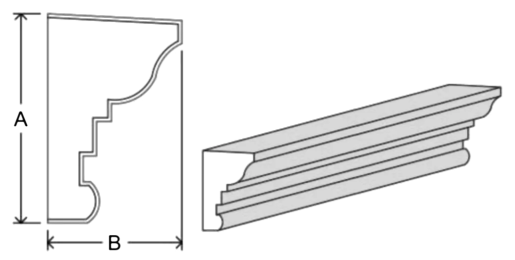Crown cornice C7 EPS moulding profile