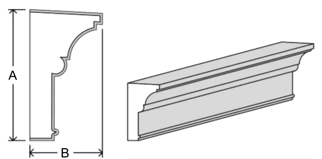 Crown cornice C8 EPS moulding profile