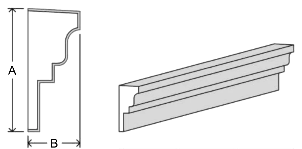 Crown cornice C9 EPS moulding profile