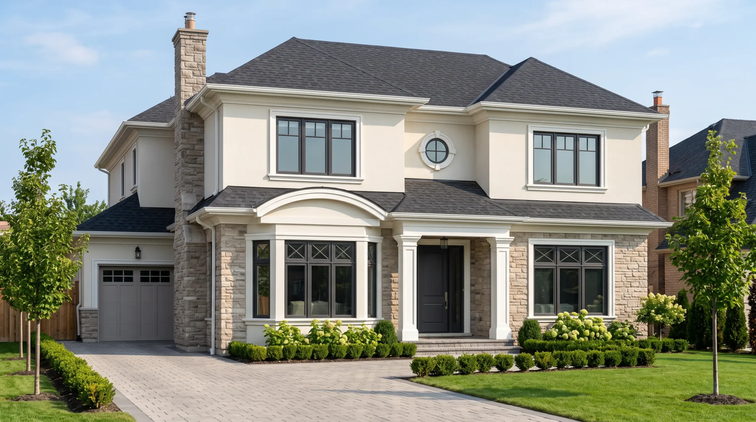 EPS window and door accent mouldings on a facade opening