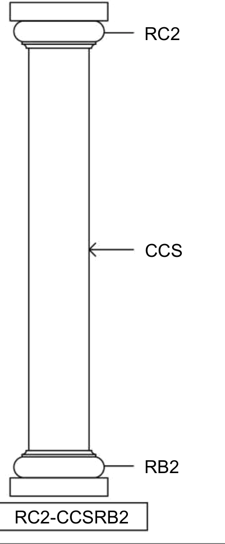 Круглая колонна rc2-ccsrb2 из пенополистирола, профиль EPS, сборка (рифленая/гладкая + основание)
