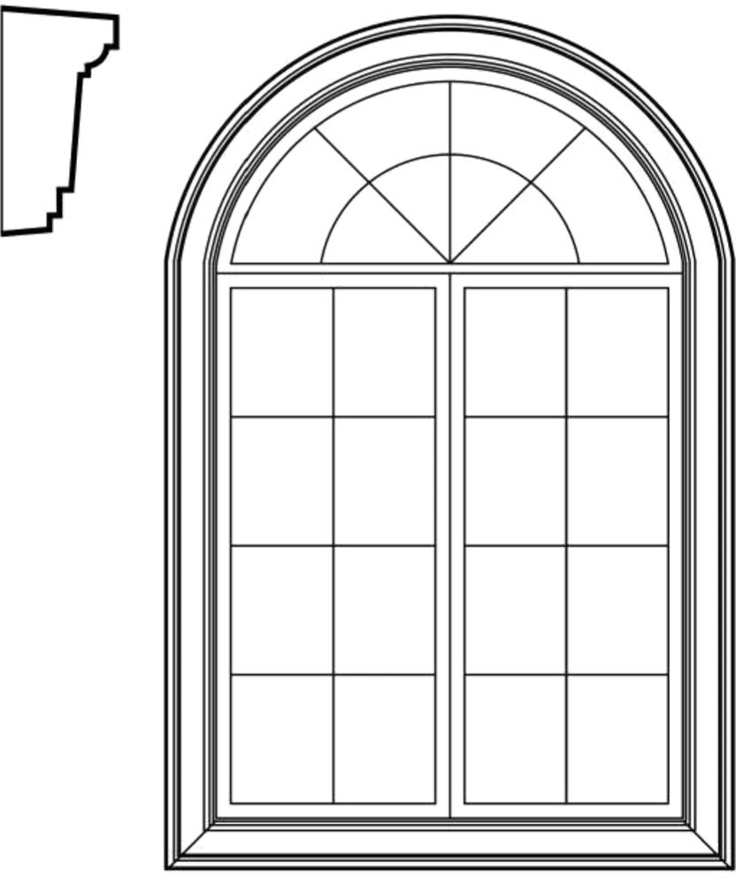 Arched window EPS accent moulding profile