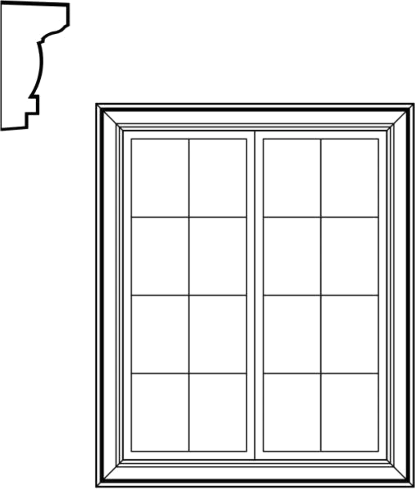 WSCA1 square-top window EPS window and door accent moulding, base (no sill)