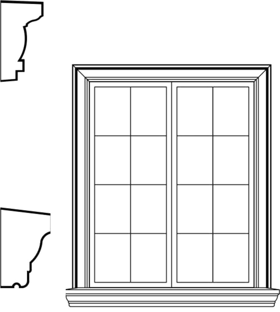 EPS window accent moulding with sill style detail