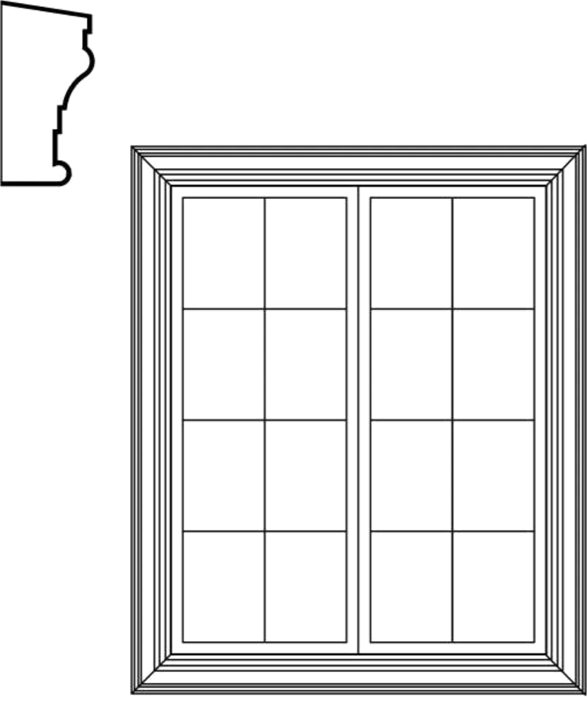 WSCA21 square-top window EPS window and door accent moulding, base (no sill)
