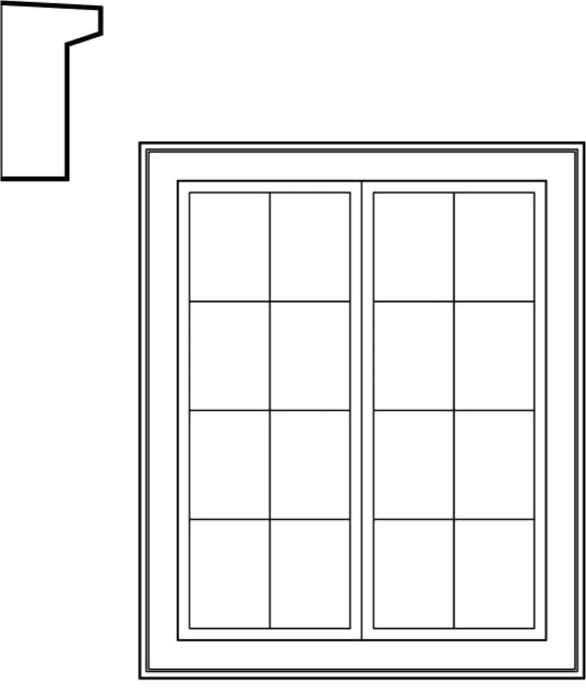 WSCA7 square-top window EPS window and door accent moulding, base (no sill)
