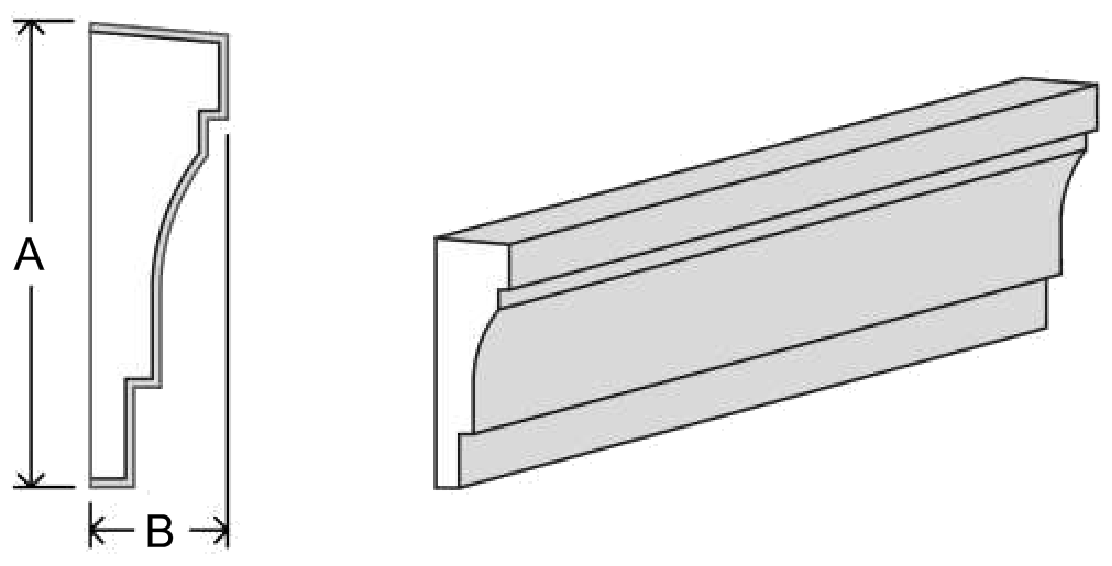 m2-113 mid-band EPS profile, moulding