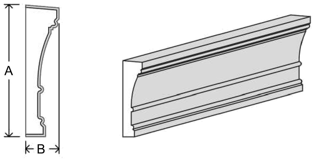m3-123 mid-band EPS profile, moulding