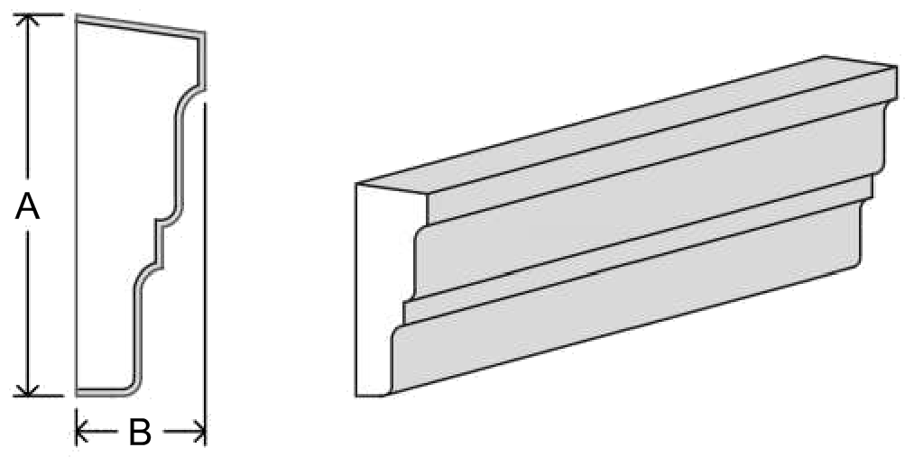 m9-124 mid-band EPS profile, moulding