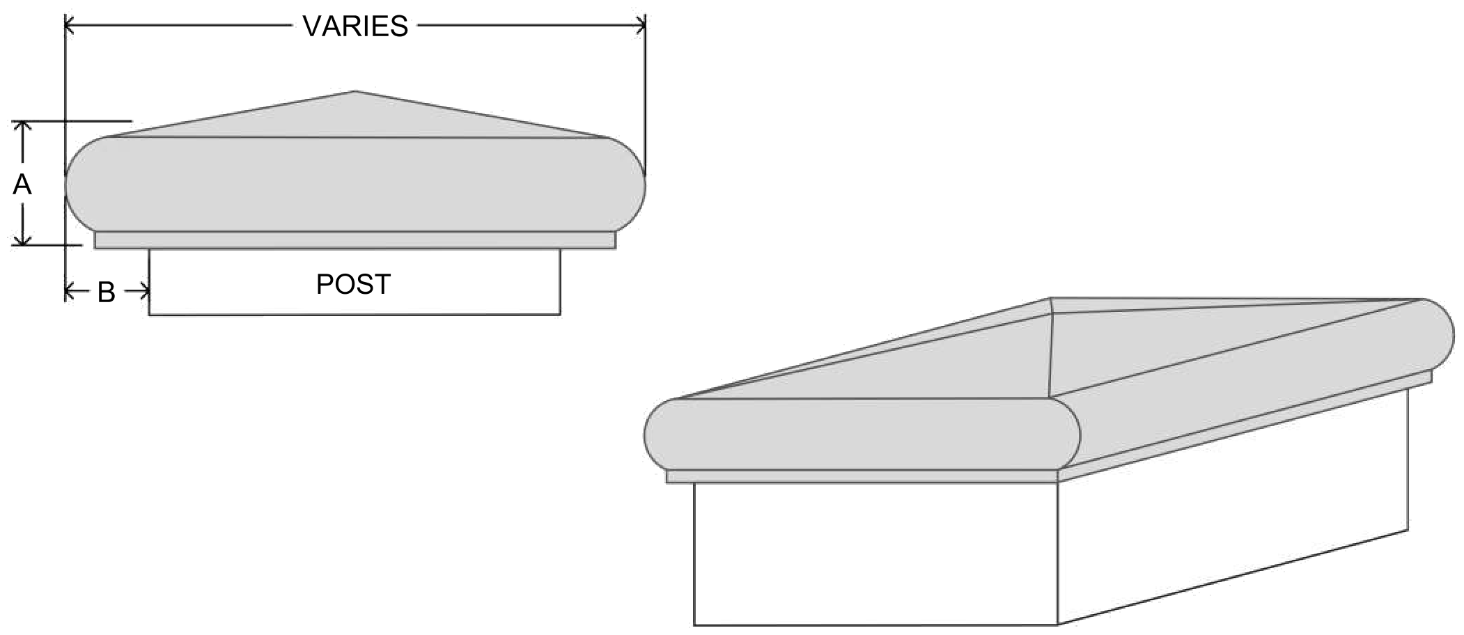 EPS post cap profile for pillar and gate post finishing