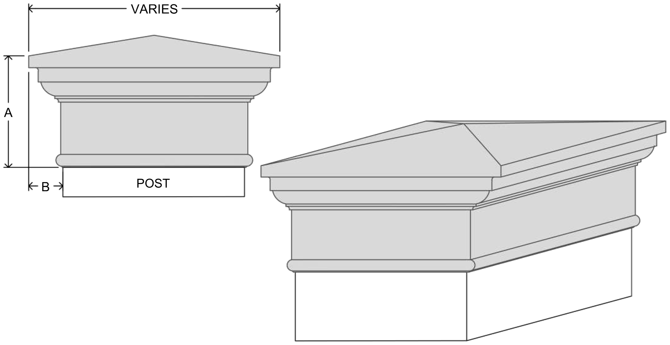 pc4-64 post cap EPS profile, moulding
