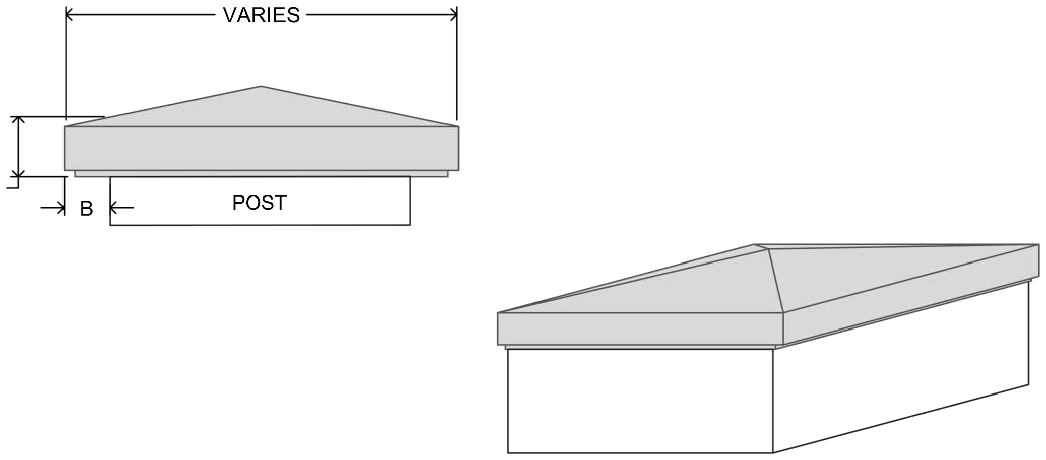 pc5-33 post cap EPS profile, moulding