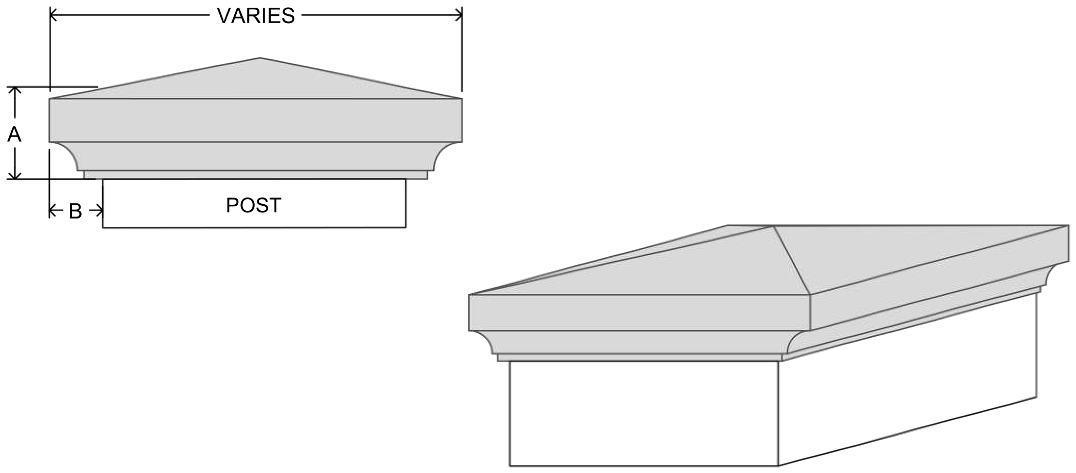 pc6-63 post cap EPS profile, moulding