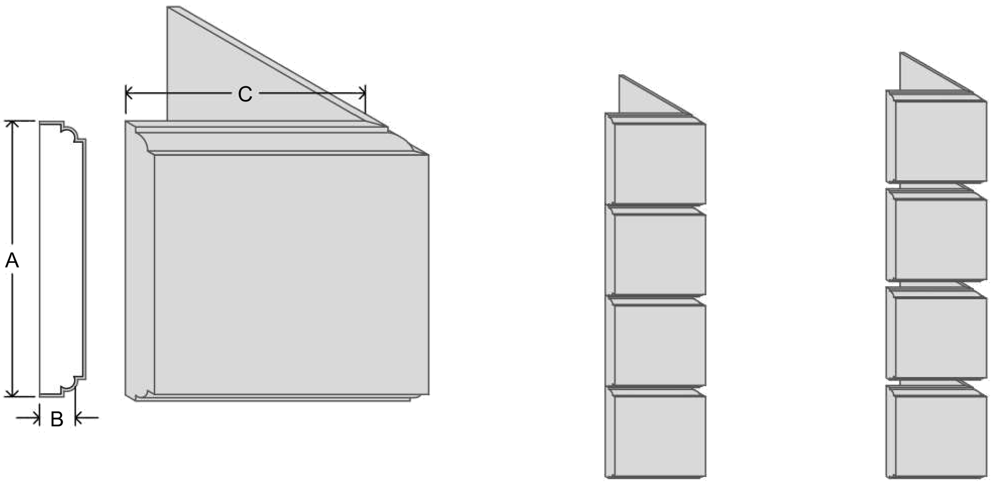co1-122 quoin corner EPS profile, moulding
