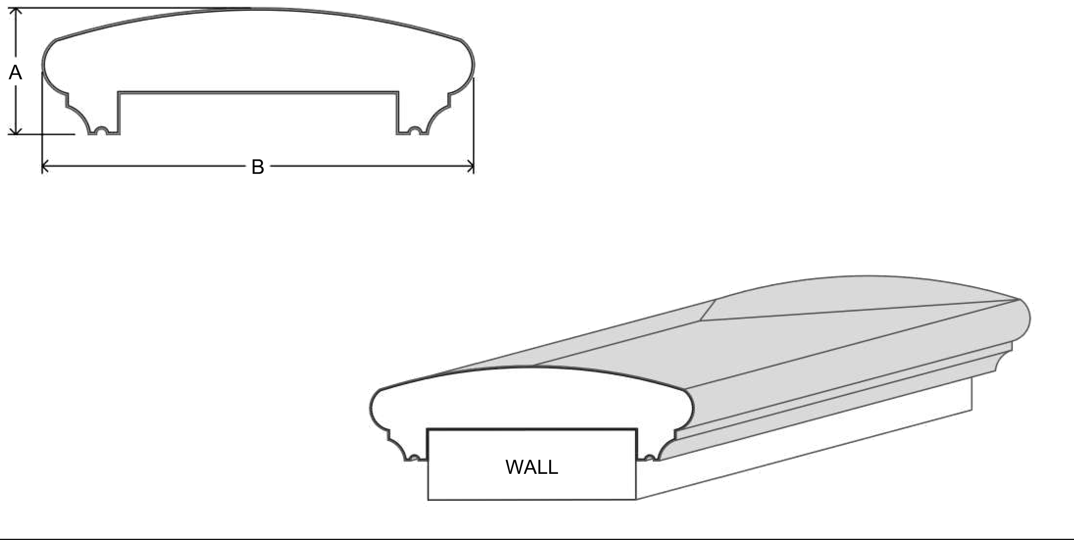 wc2-44 wall cap EPS profile, moulding